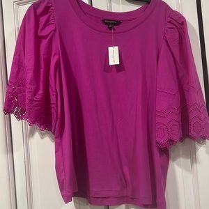 NWT Banana Republic Lace Sleeve Tee M
